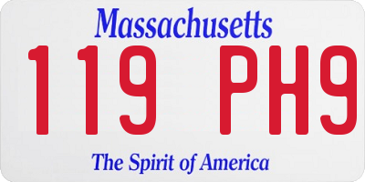 MA license plate 119PH9
