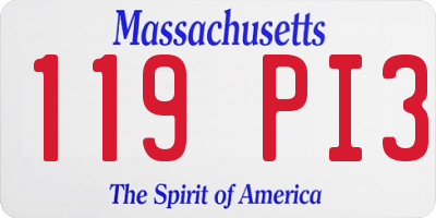 MA license plate 119PI3