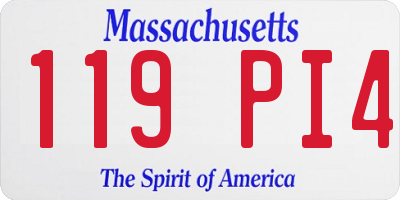 MA license plate 119PI4