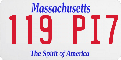 MA license plate 119PI7