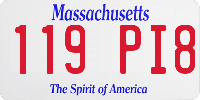 MA license plate 119PI8
