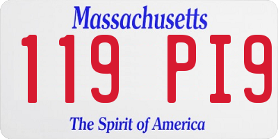 MA license plate 119PI9