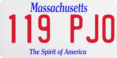 MA license plate 119PJ0