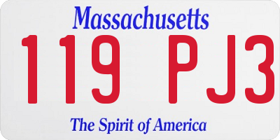 MA license plate 119PJ3