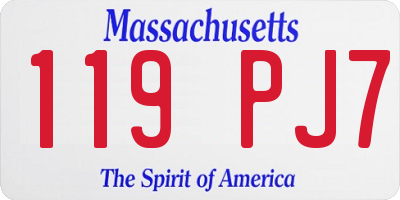 MA license plate 119PJ7