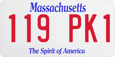 MA license plate 119PK1