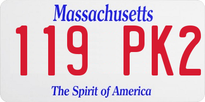 MA license plate 119PK2