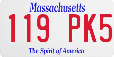 MA license plate 119PK5