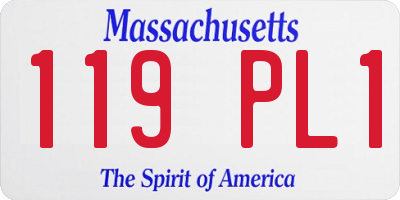MA license plate 119PL1