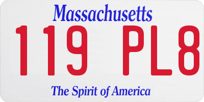 MA license plate 119PL8