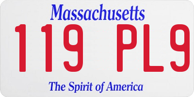 MA license plate 119PL9