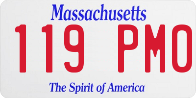 MA license plate 119PM0