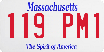 MA license plate 119PM1