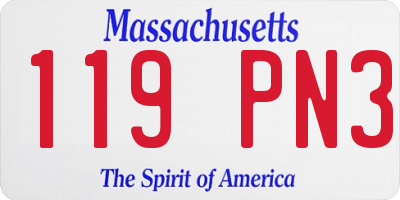 MA license plate 119PN3