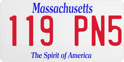 MA license plate 119PN5