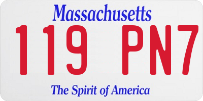MA license plate 119PN7