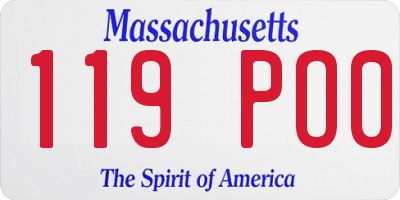 MA license plate 119PO0