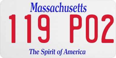 MA license plate 119PO2