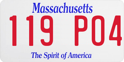MA license plate 119PO4