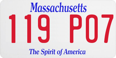 MA license plate 119PO7