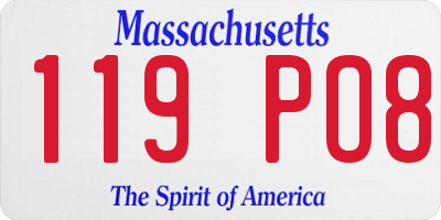 MA license plate 119PO8