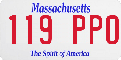 MA license plate 119PP0