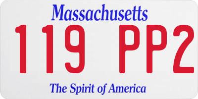 MA license plate 119PP2