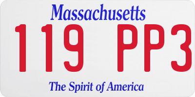 MA license plate 119PP3