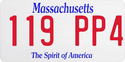 MA license plate 119PP4