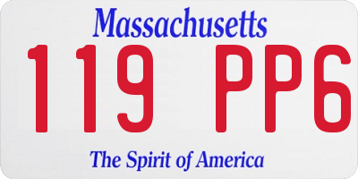 MA license plate 119PP6