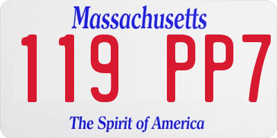 MA license plate 119PP7