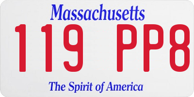 MA license plate 119PP8
