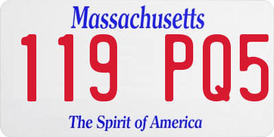MA license plate 119PQ5