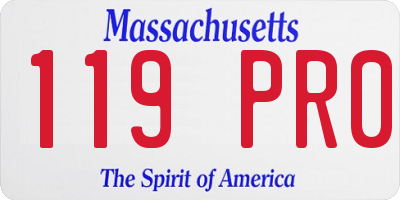 MA license plate 119PR0