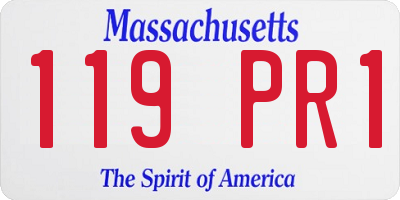 MA license plate 119PR1