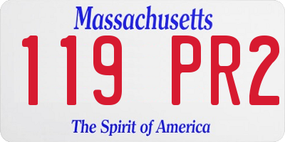 MA license plate 119PR2