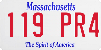 MA license plate 119PR4