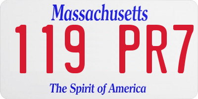 MA license plate 119PR7