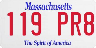 MA license plate 119PR8