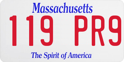 MA license plate 119PR9