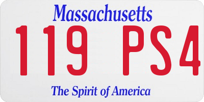 MA license plate 119PS4