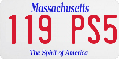 MA license plate 119PS5