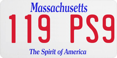 MA license plate 119PS9