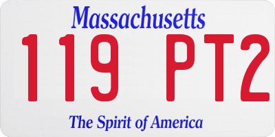 MA license plate 119PT2