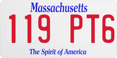 MA license plate 119PT6