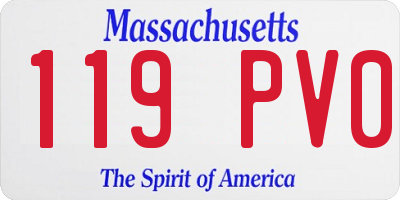 MA license plate 119PV0