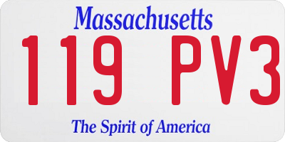 MA license plate 119PV3