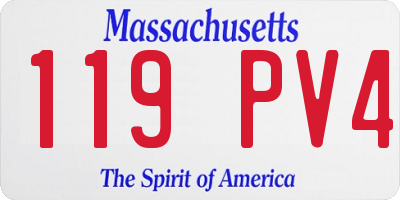 MA license plate 119PV4