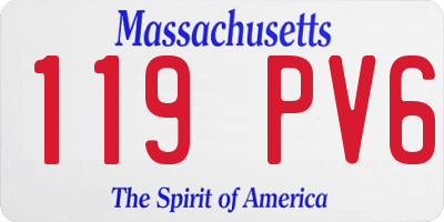 MA license plate 119PV6