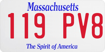 MA license plate 119PV8